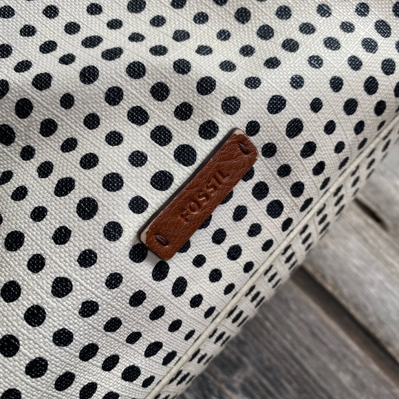 Fossil Coated Canvas Polka Dot Large City Tote - Picture 4 of 13